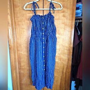 Universal Thread Blue And White Striped Midi Dress Size Large